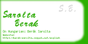 sarolta berak business card